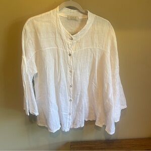 SAGA made in Italy 100% linen White blouse size L